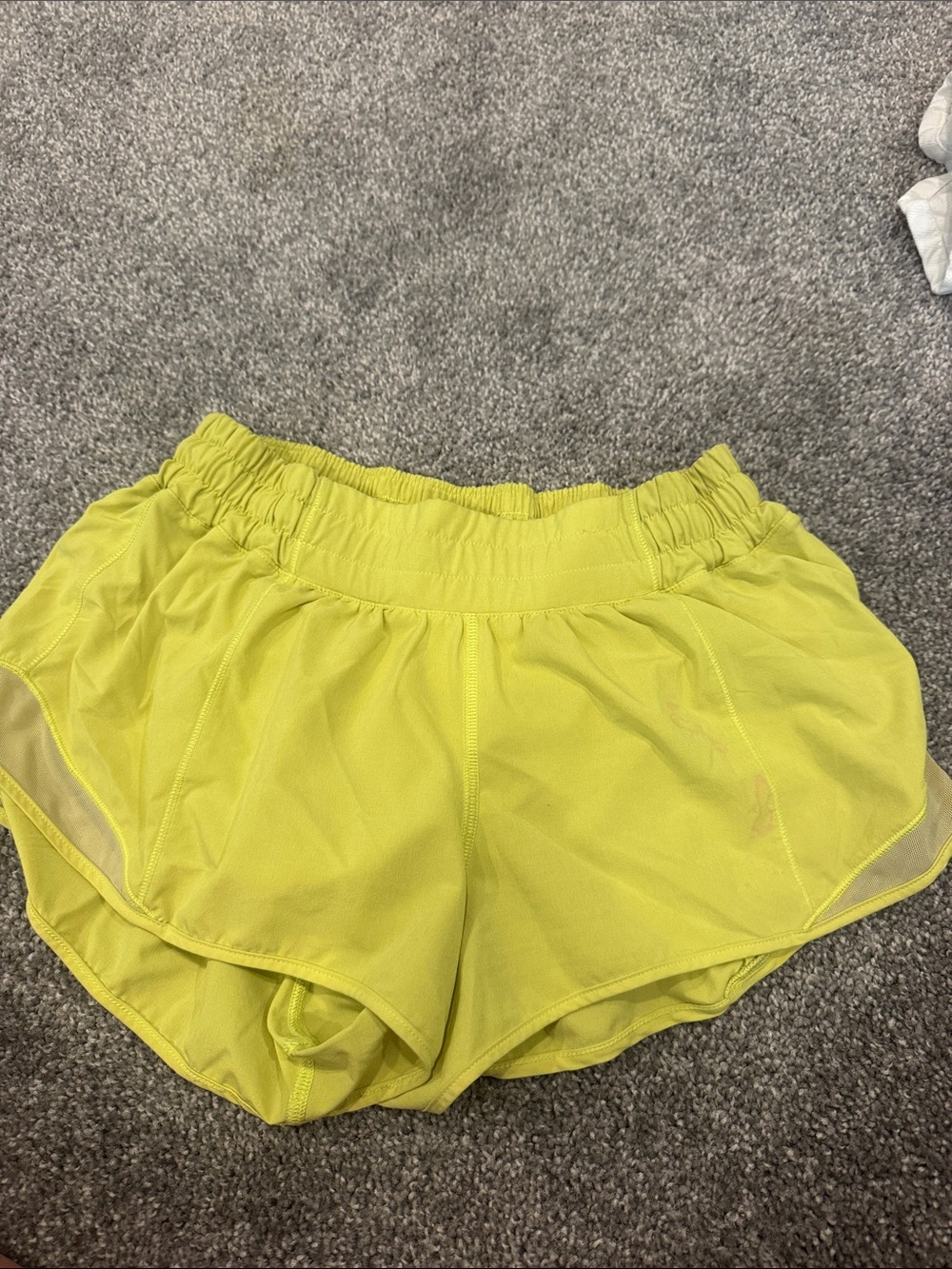 lululemon athletica Neon Yellow Athletic Running Shorts
